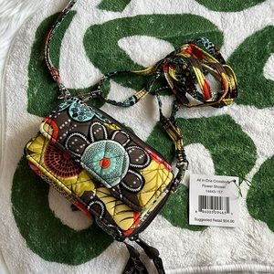 Vera Bradley Flower Shower All in One Crossbody/Wristlet
